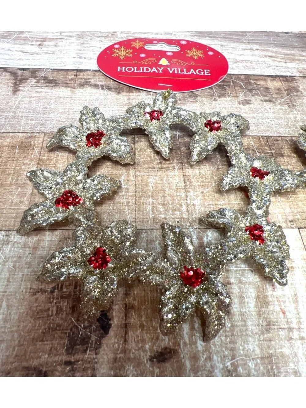 2 Acrylic Plastic Wreath Christmas Ornaments 5
